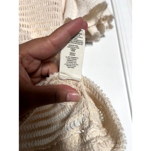 Free People‎ Babes Only Open Weave Knit Ruffle Tee Top Size Small - Picture 5 of 8